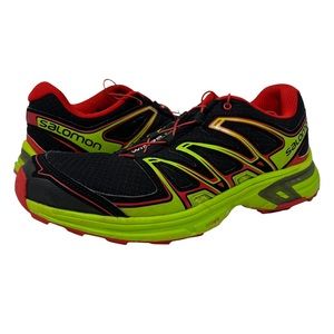 Salomon Wings Flyte 2 Sneakers Neon Green Black Lace Up Shoes Mens Size 8.5 2016